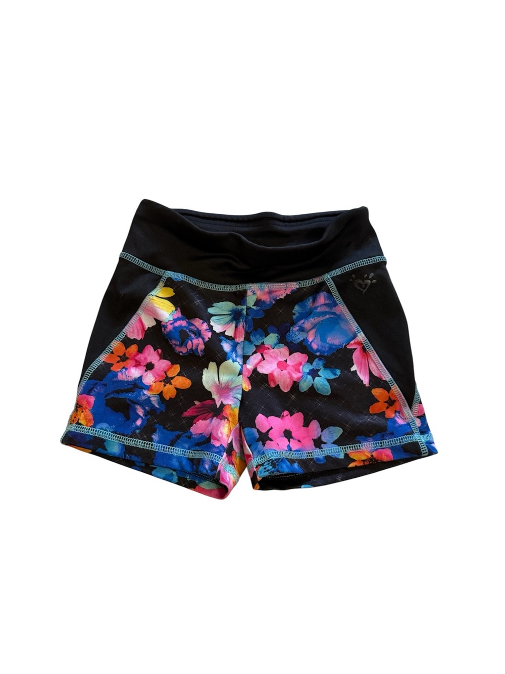 Justice Floral Spandex Dance Shorts Girls Size 7